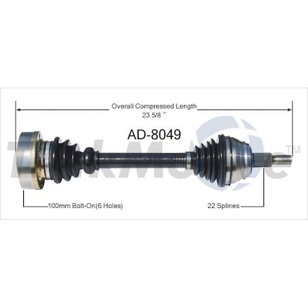 Surtrack Axle Cv Axle Shaft, Ad-8049 AD-8049